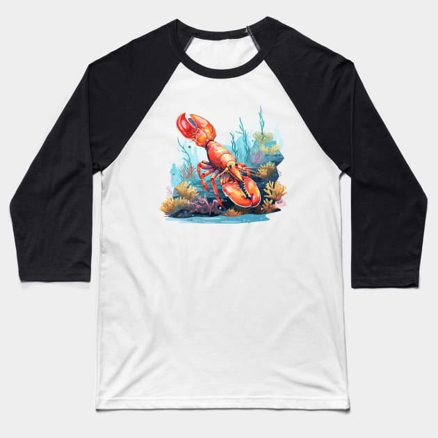 Red Lobster Baseball T-Shirt by zooleisurelife